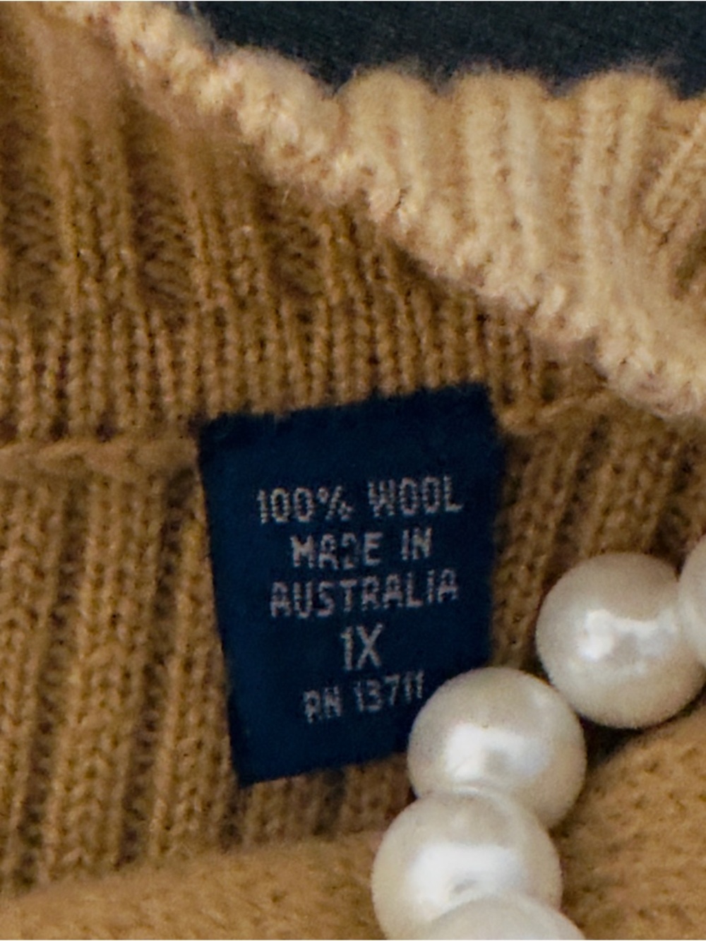 Vintage Vest 100% Australian Wool Karen Scott II 1X Camel Brown Zip Up Mock Neck - Picture 3 of 11